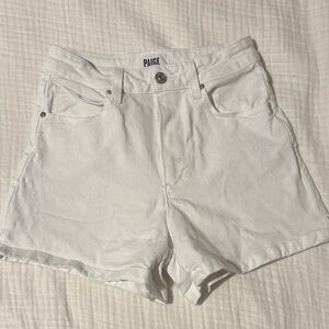 PAIGE Dani Short White High-Rise Denim Shorts, sz 24